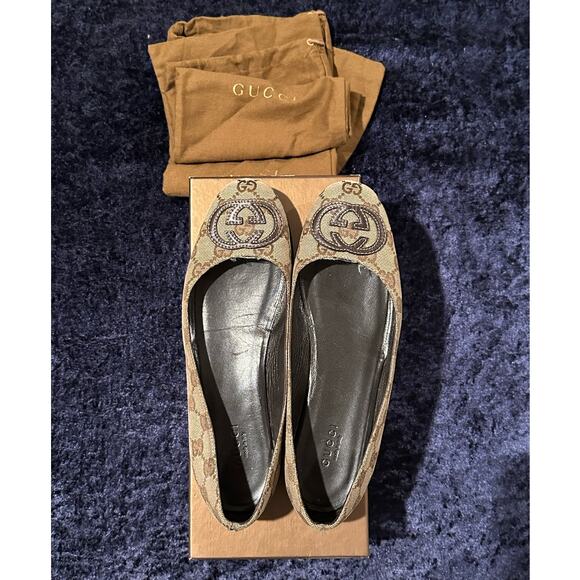 Gucci 2000's iconic interlocking GG Canvas Ballet Flats Size 36 w box/dust bags - Picture 8 of 12